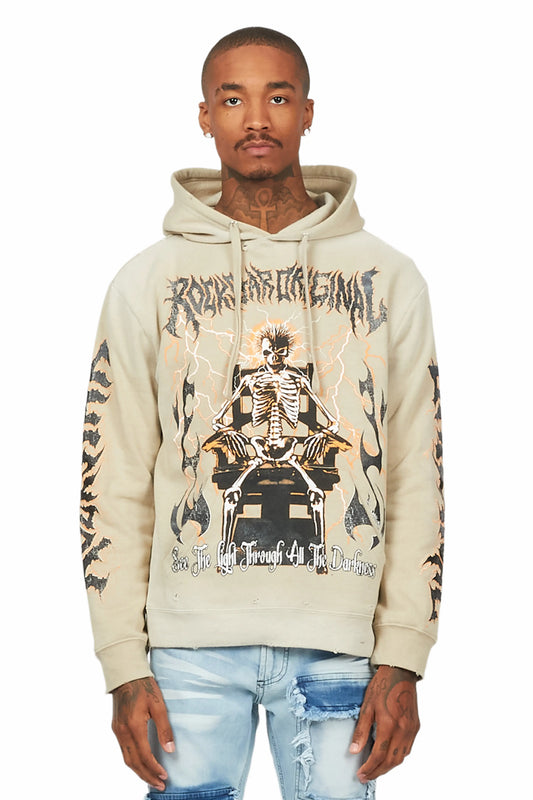 Deathrow Beige Graphic Hoodie