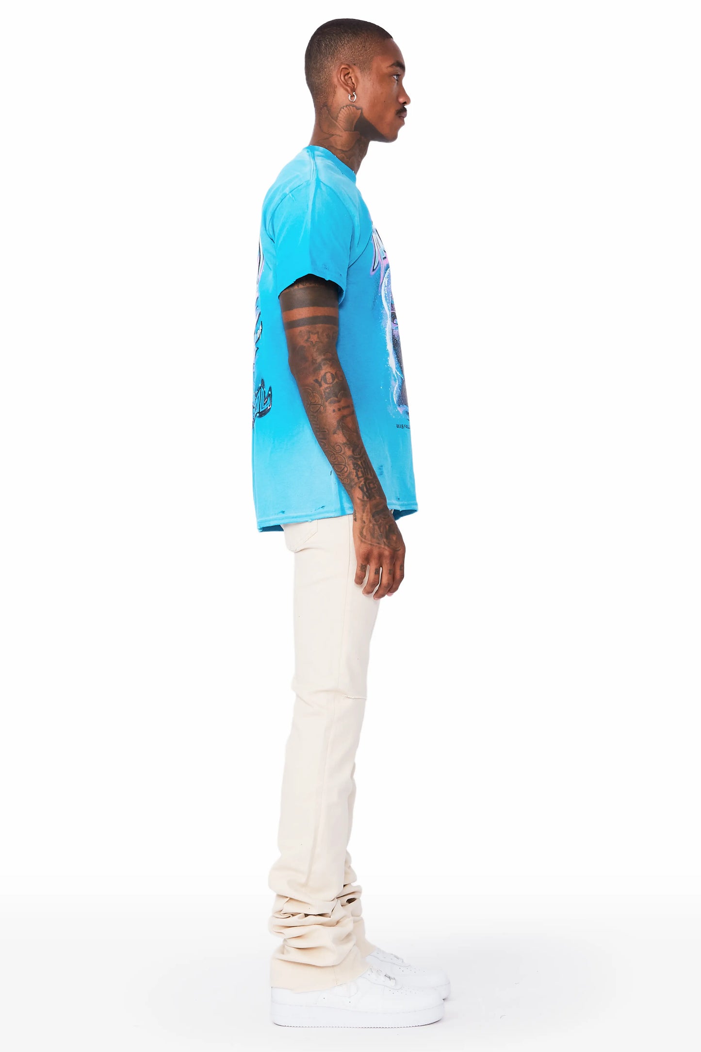Faith Beige Super Stacked Flare Jean